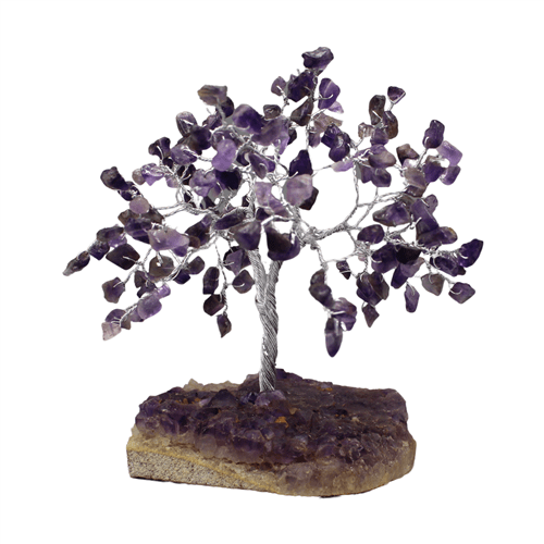 Gem Tree with Amethyst 100 Bds with Amethyst Cluster