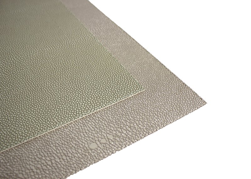 Wendbares Tischset 6er Set grün beige Rochen Optik 45x33 cm