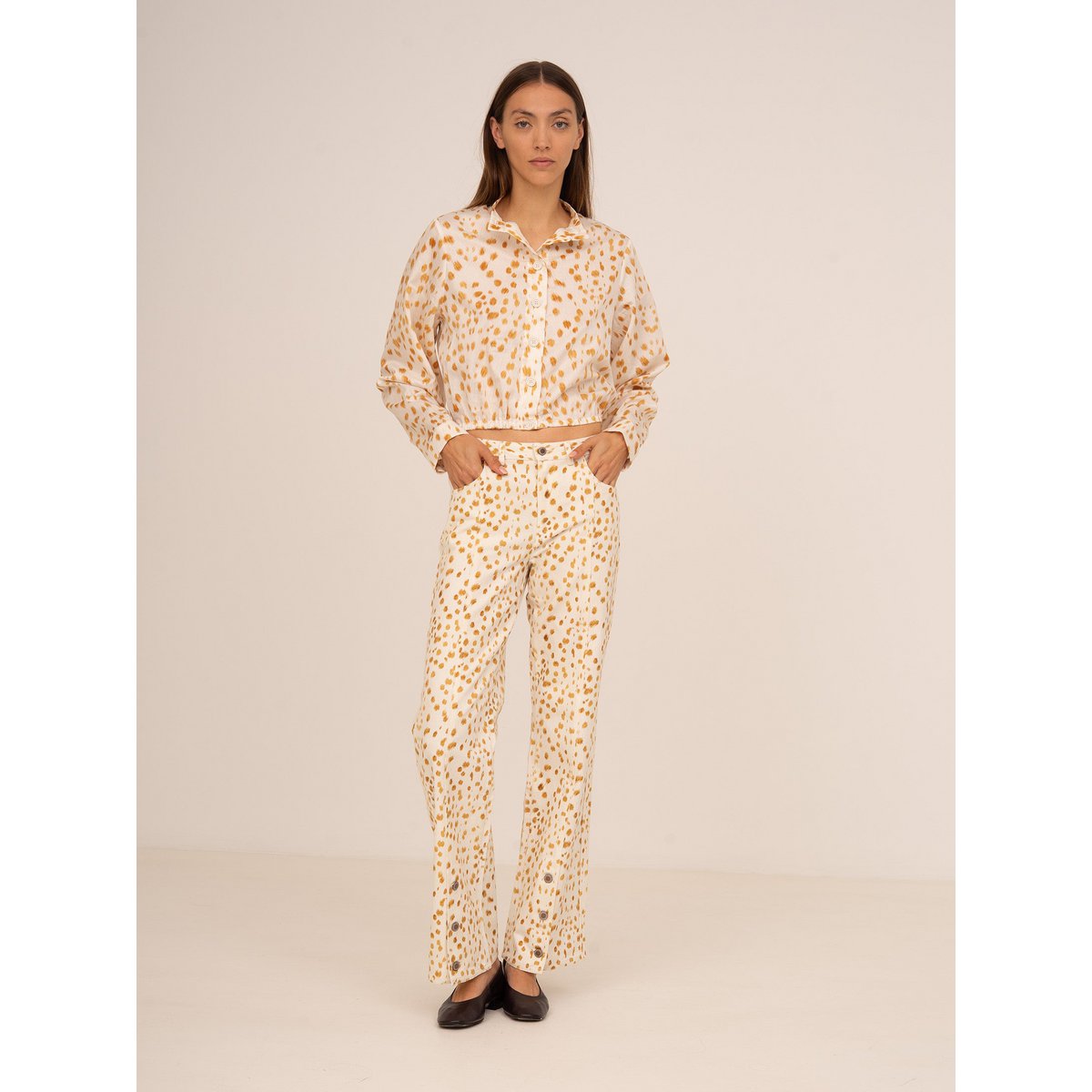 Fawn herten print ballon shirt