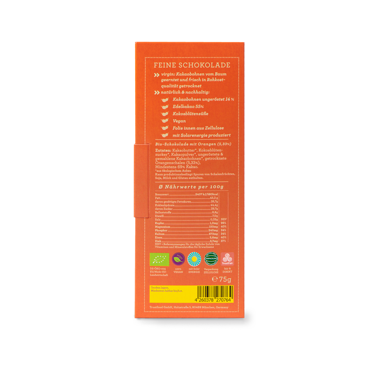 CHOCQLATE biologische chocolade ORANJE