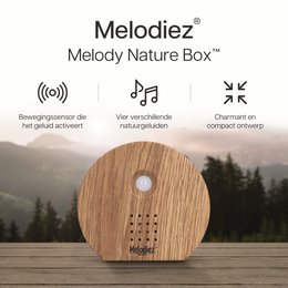 Melodiez Fuglelyde Hus med Sensor - Box Inkl. Batterier og 5 naturlige fugle-, hav- og junglelyde - Fuglehus med lyd - Fuglelydshus til toilettet