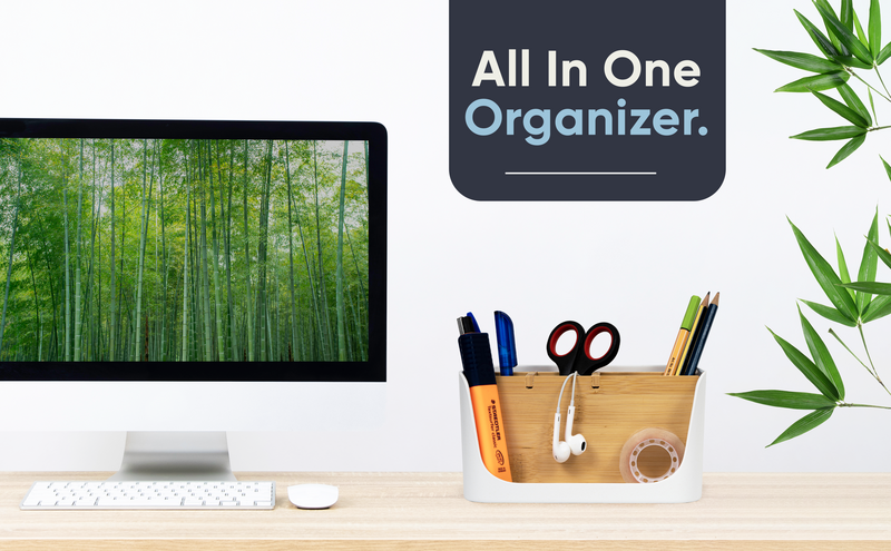 ECO Schreibtisch Organizer | Tisch- Büro- Kosmetik- Organizer | Handy & Tablet Halterung |