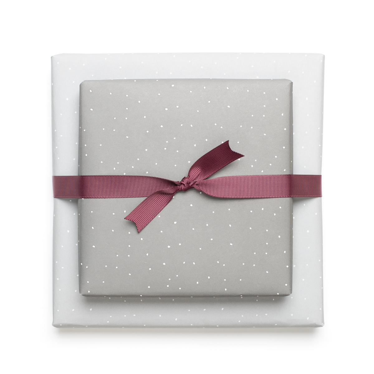 Lichtgrijs verpakking papier met punten - ideaal als inpakpapier voor bruiloft of voor geschenken voor geboorte of doop, neutraal inpakpapier