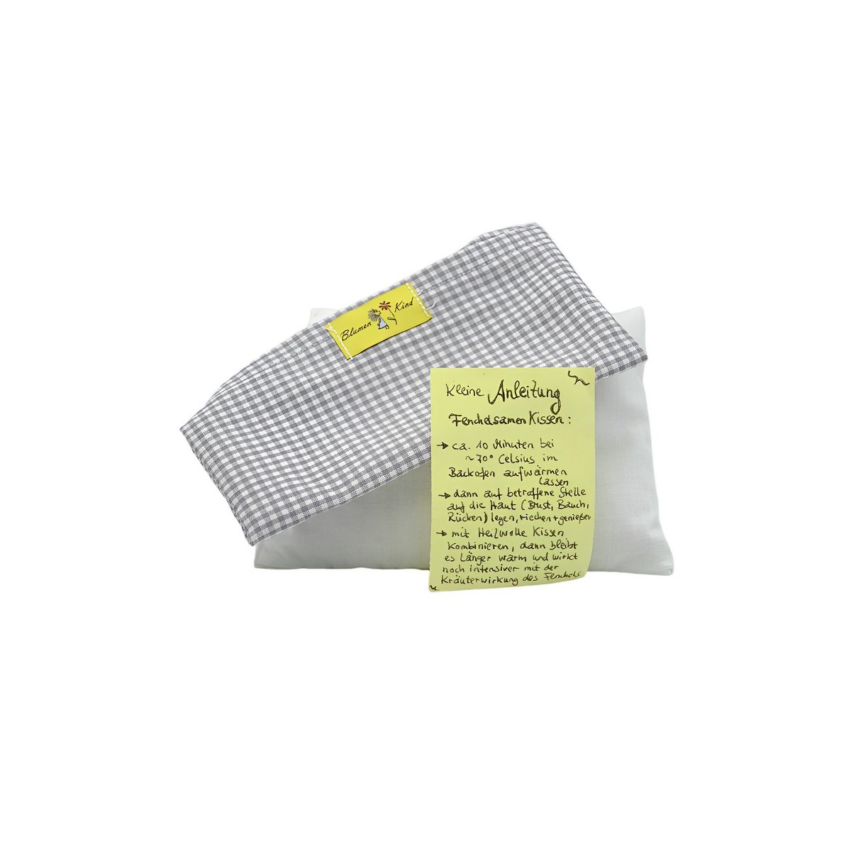 Cuscino Semi Di Finocchio Grigio A Quadri