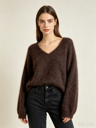 Mohair trui met V-hals REF. 7714