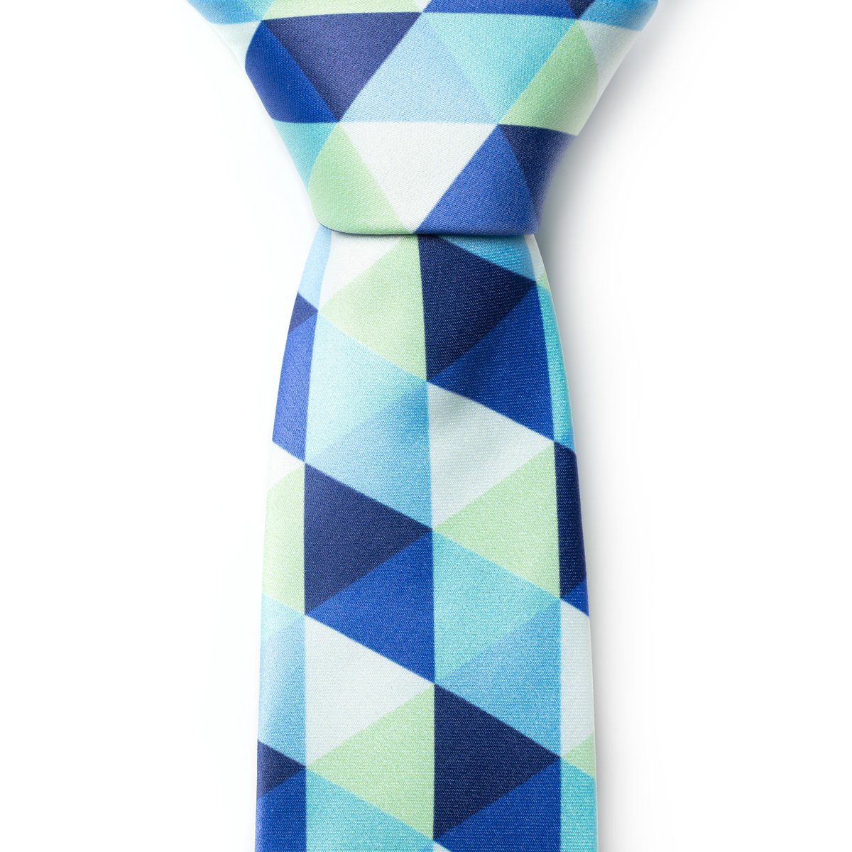 Ruit groene en blauwe stropdas | Gerecycled polyester GRS