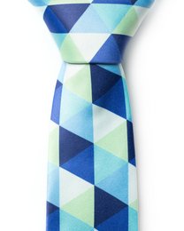 Rauten-grüne und blaue Krawatte | Recyceltes Polyester GRS