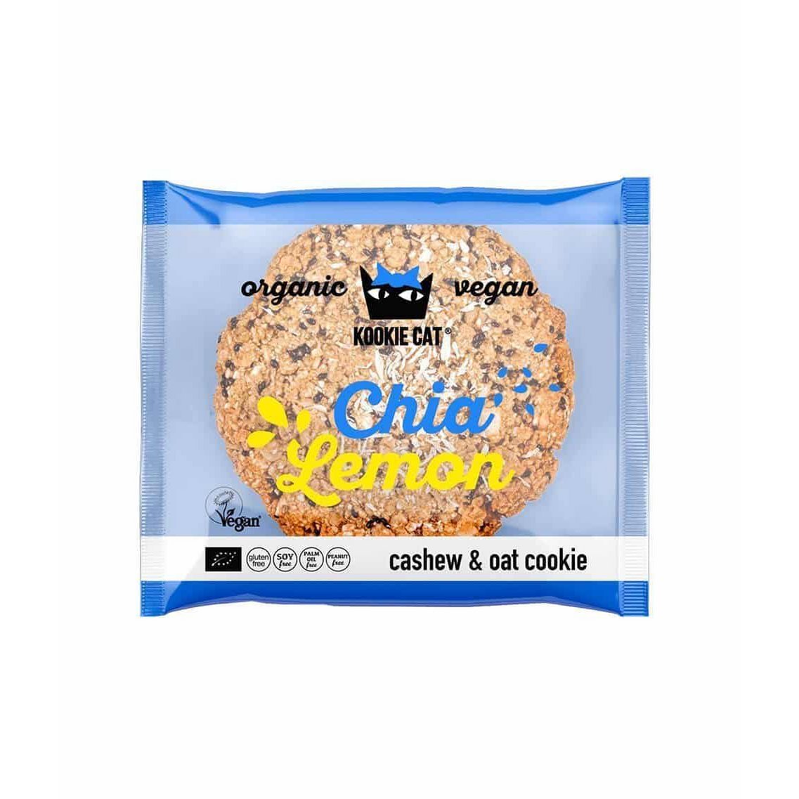 Chia and Lemon Cookie, organic, Kookie Cat, 50g