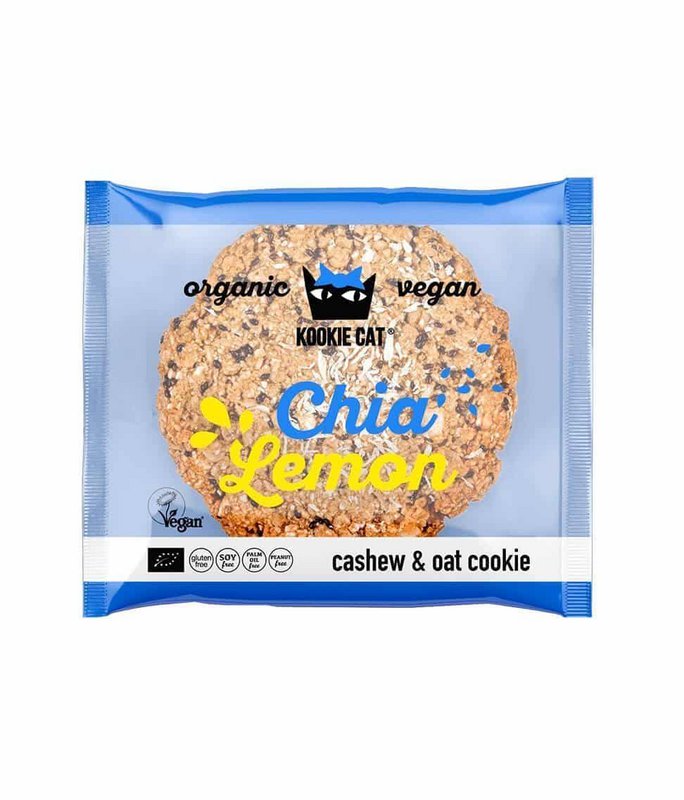 Chia and Lemon Cookie, organic, Kookie Cat, 50g