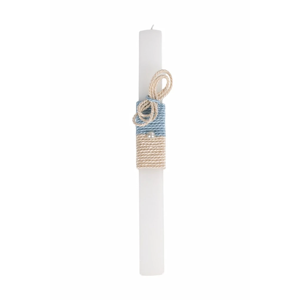 Bougie de baptême individuelle carrée, tons doux