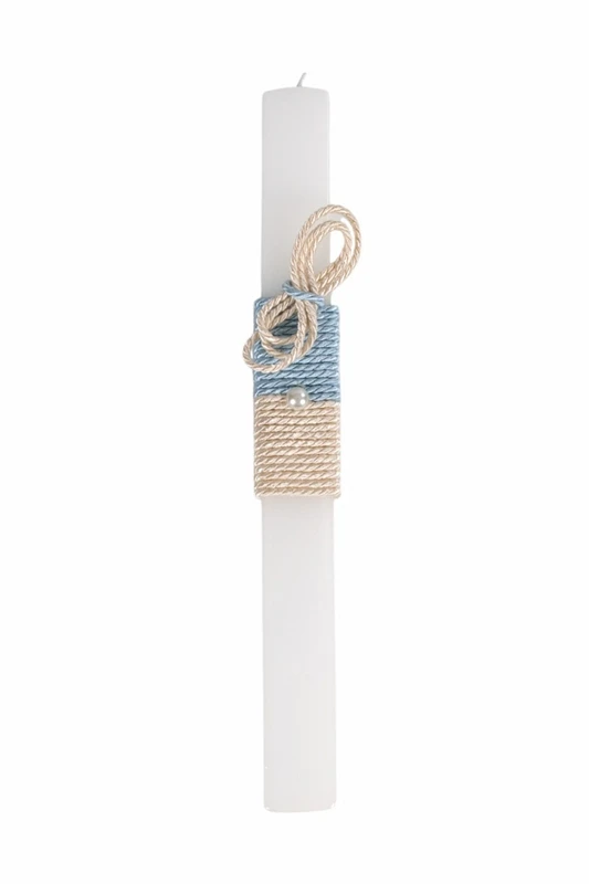Bougie de baptême individuelle carrée, tons doux