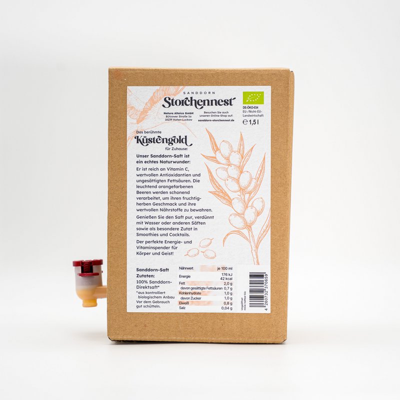 Sanddorn Saft - 1,5 Liter Bag in Box