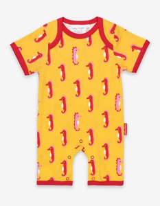 Bio-Baumwoll Baby Spieler mit Seepferdchen Druck