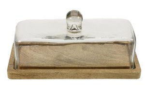 Bell jar with wooden base