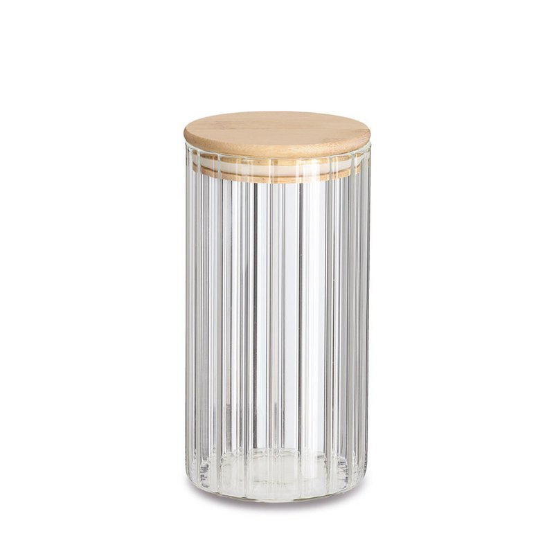Opbevaringsglas "Rills" med bambus låg