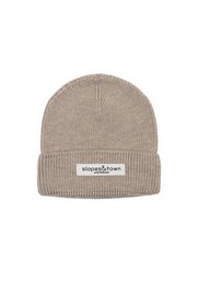  Beige merino wool beanie for kids, suitable for ages 1-5 and 6+, featuring a simple and classic design.