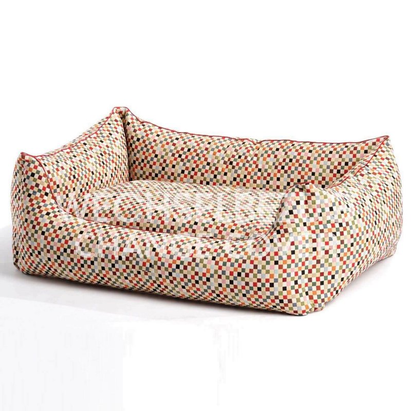 Wechselbezug Hundebett Box Bett Sanibel rot bunt