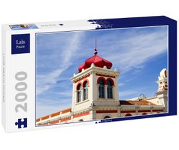 Lais Puzzle Loulé, Algarve, Portugal 2000 Piece Puzzle - A 2000 piece puzzle featuring a colorful, ornate building with a red-domed tower in the Algarve region of Portugal.