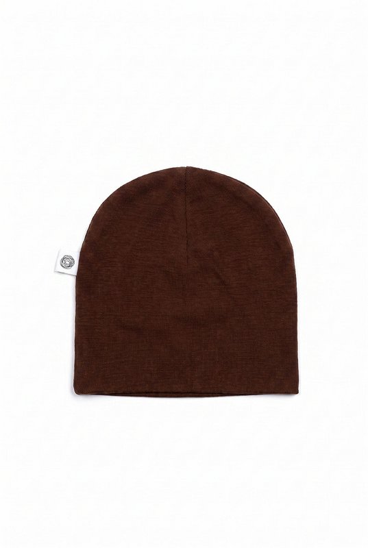 Wollen baby muts - Merinowol - Chocolate Fondant
