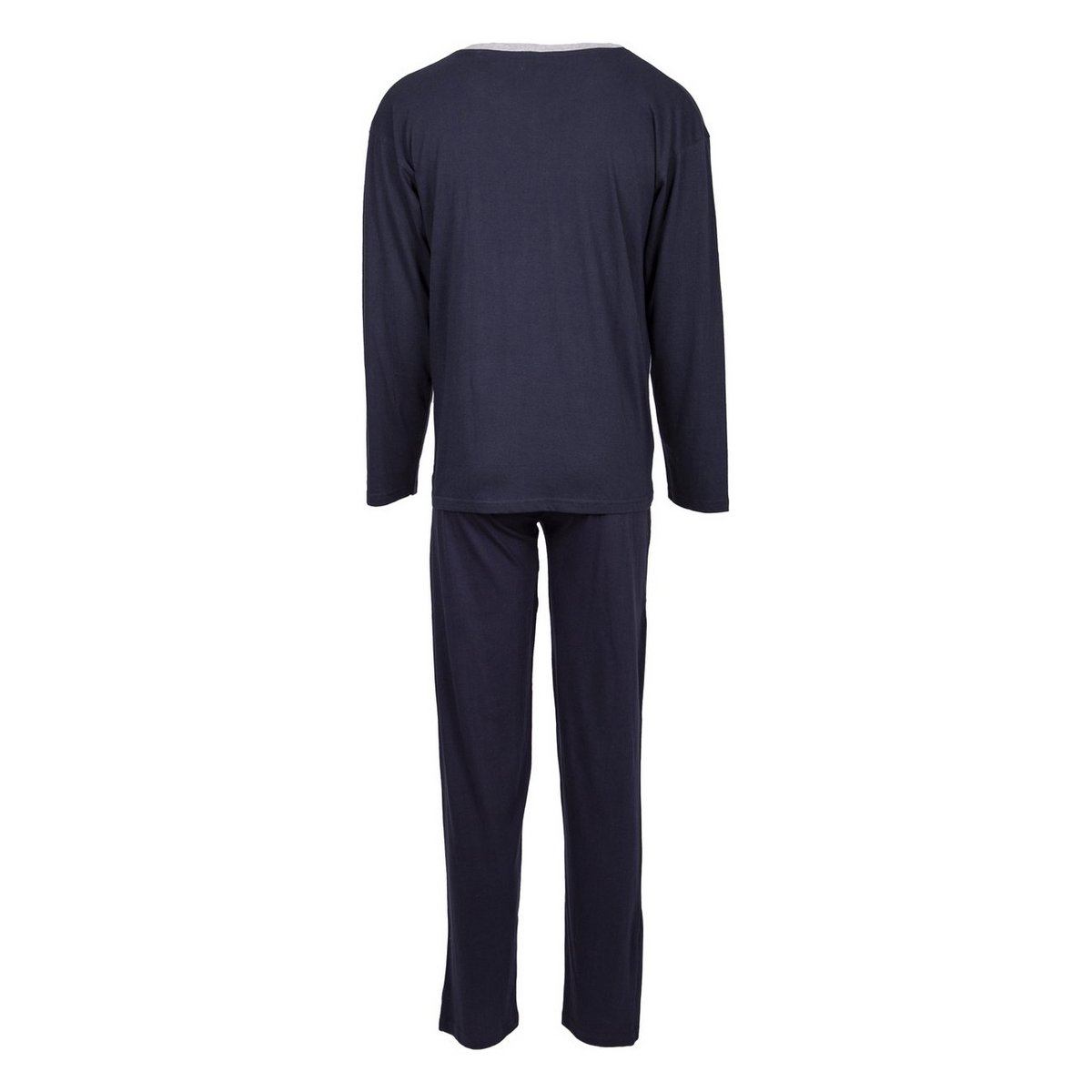 Heren pyjama set - lange mouw - marine/grijs/rood
