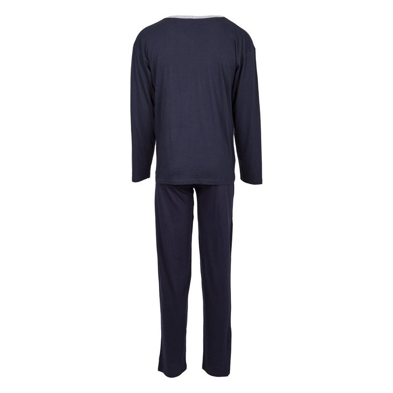 Men's Pyjama Set - Long Sleeve - Navy/Grey/Red