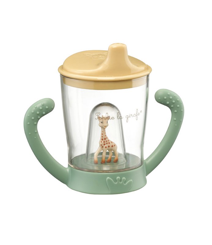 Sophie the giraffe leak-proof cup with mascot in white gift box