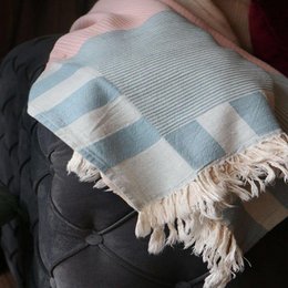 Tyrkisk håndklæde | Patchwork | Blågrøn & Pink & Mælkekaffe