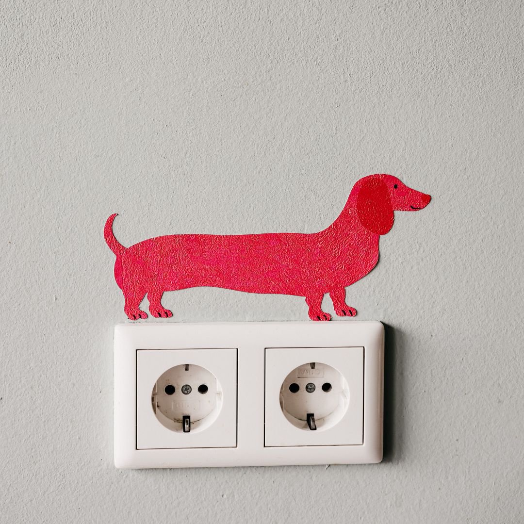 Teckel Mark roze * Muursticker