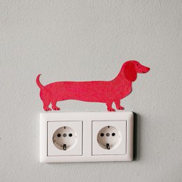 Teckel Mark roze * Muursticker