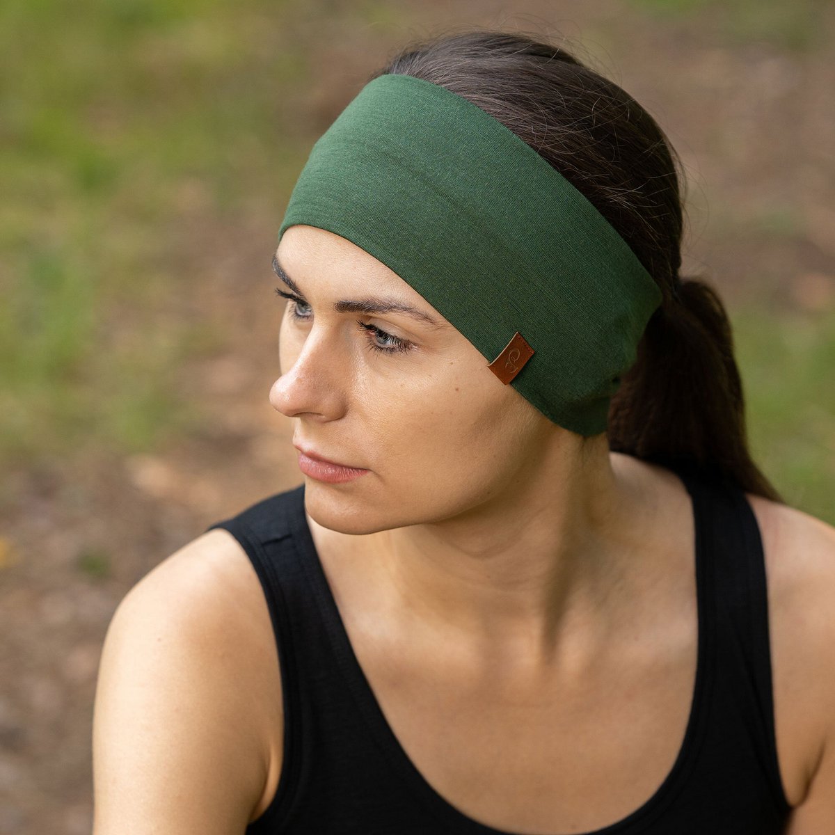 Women's Headband 160 Merino Dark Green