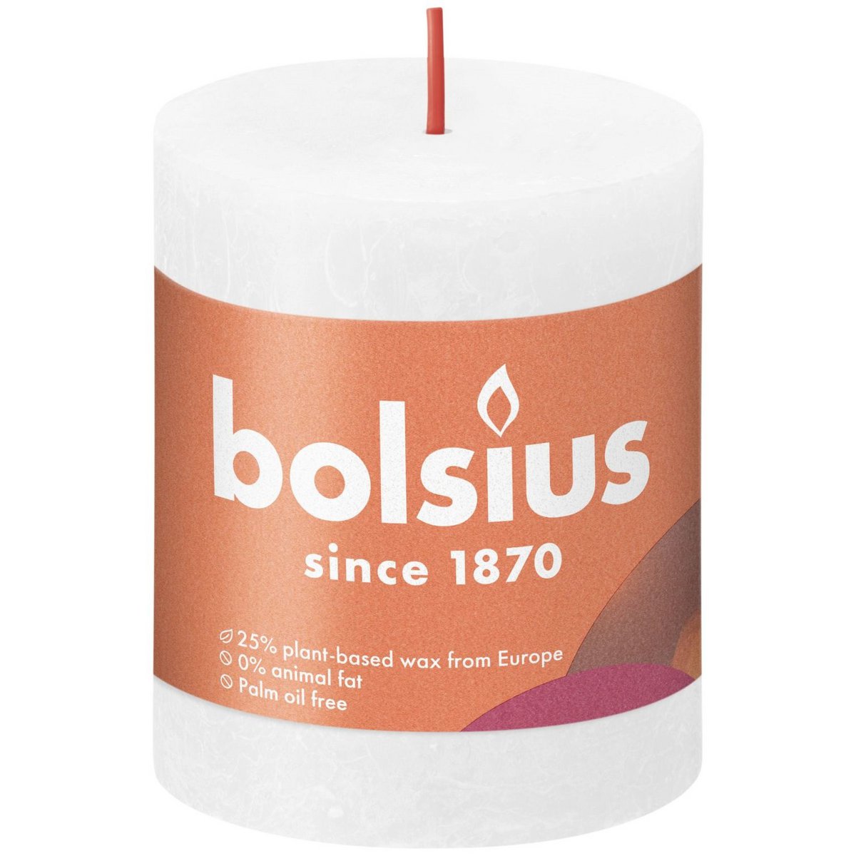 Bolsius Rustikale Stumpenkerze 80/68 Weiß