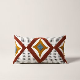 ZAYI ivory and terracotta cushion cover