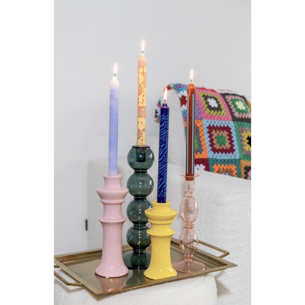Print Dinner candles - Set of 4 - It's Like Retro