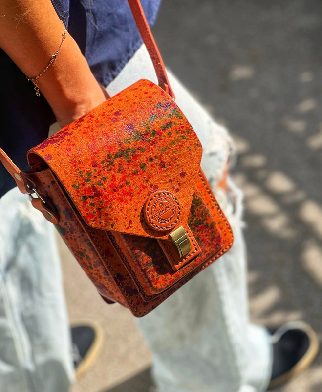 Håndlavet ægte læder Crossbody taske - Læder taske