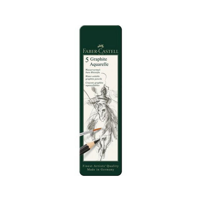 Aquarelpotlood FC Graphite etui a 5 stuks HB/2B/4B/6B/8B