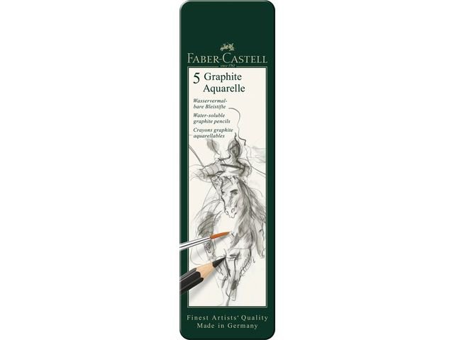 Aquarelpotlood FC Graphite etui a 5 stuks HB/2B/4B/6B/8B