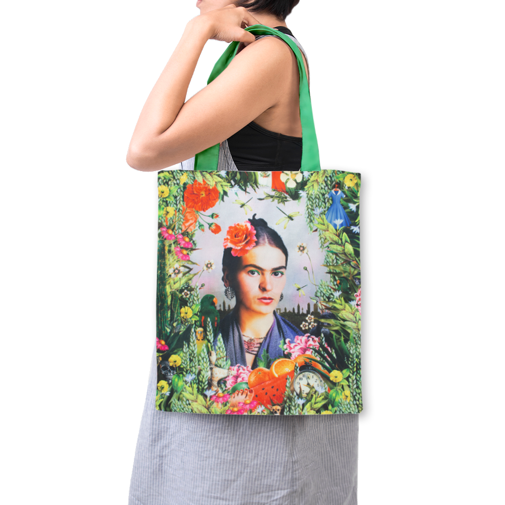 Sac fourre-tout en coton Luxe, inspiré de Frida Kahlo