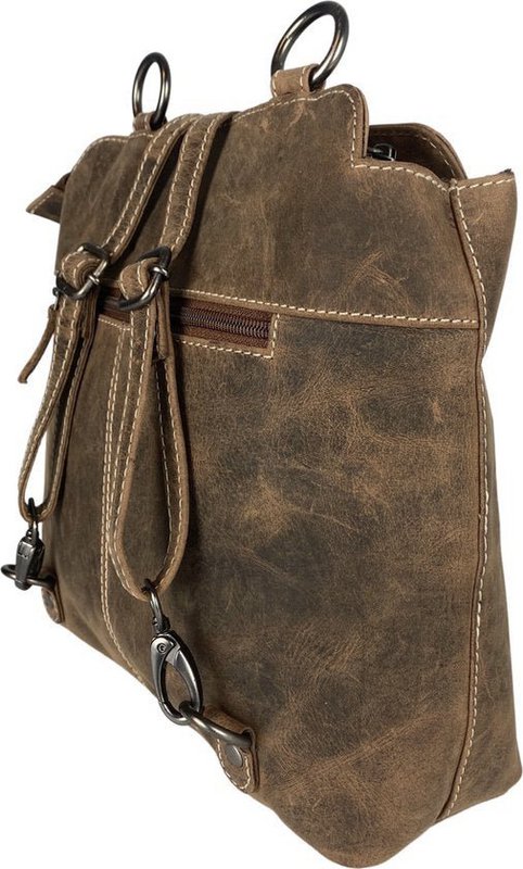 Theft -proof backpack Cognac -colored
