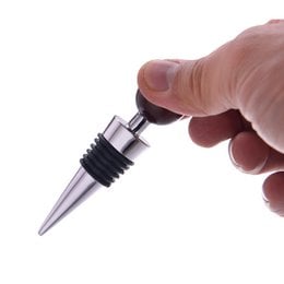 Laguiole vinopsamlingskasse, 4 tilbehør, proptrækker, prop, termometer, hældebeholder med prop, Pakka og rustfrit stål, sort