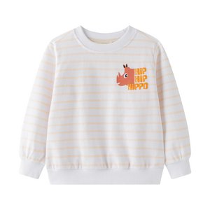 Jungen-Sweatshirt 2-6A, weiße Kamelstreifen JBV66210