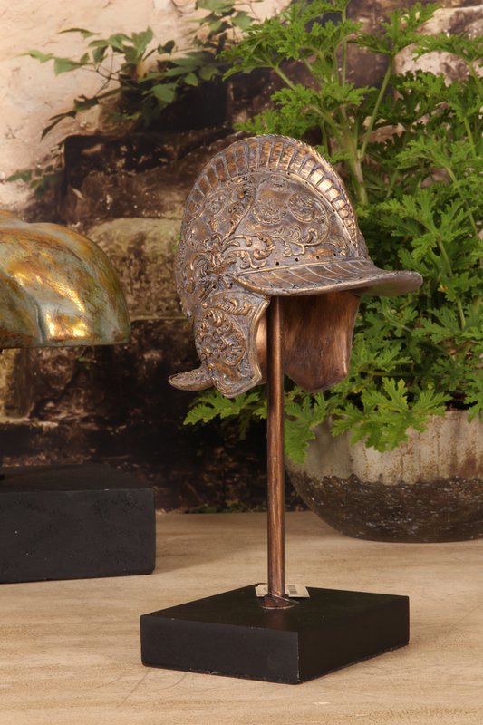 Helm auf Ständer 29,5 cm – Gold – Harz