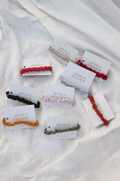 Skinny No plastic Elastic Linen Scrunchies - Linen Hårbånd