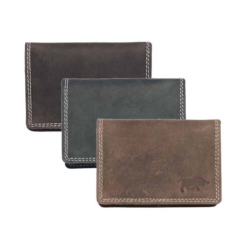 Cartera Mujer Mini Buffalo Leather - Cartera Mujer Extra Pequeña En 3 Colores Buffalo Leather