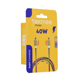 Typ-C 1m-Kabel im Regenbogen-Strass-Stern-40W