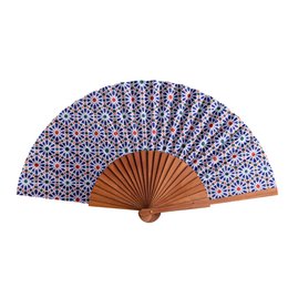 Diamond Mosaic Satin Hand Fan Qamar 23 cm