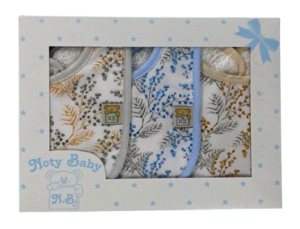 Conjunto de 3 babetes 100% algodão