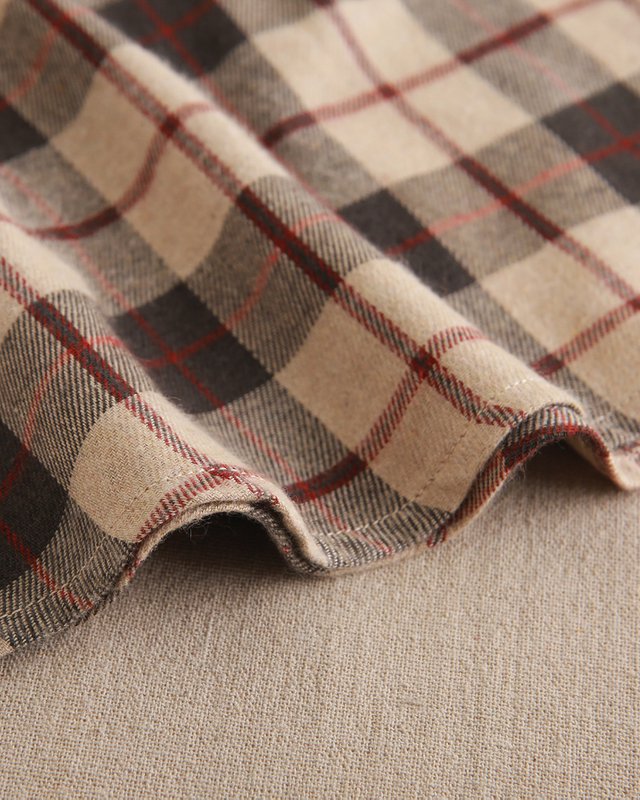 Boys' Scottish plaid shirt with mandarin collar P152-11608183