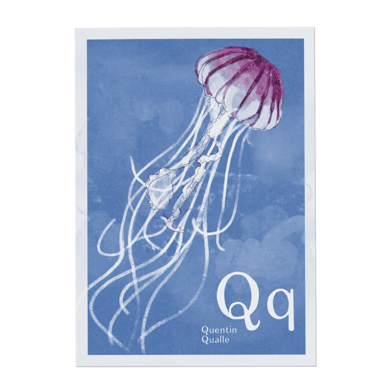ABC Karte - Q wie Quentin Qualle
