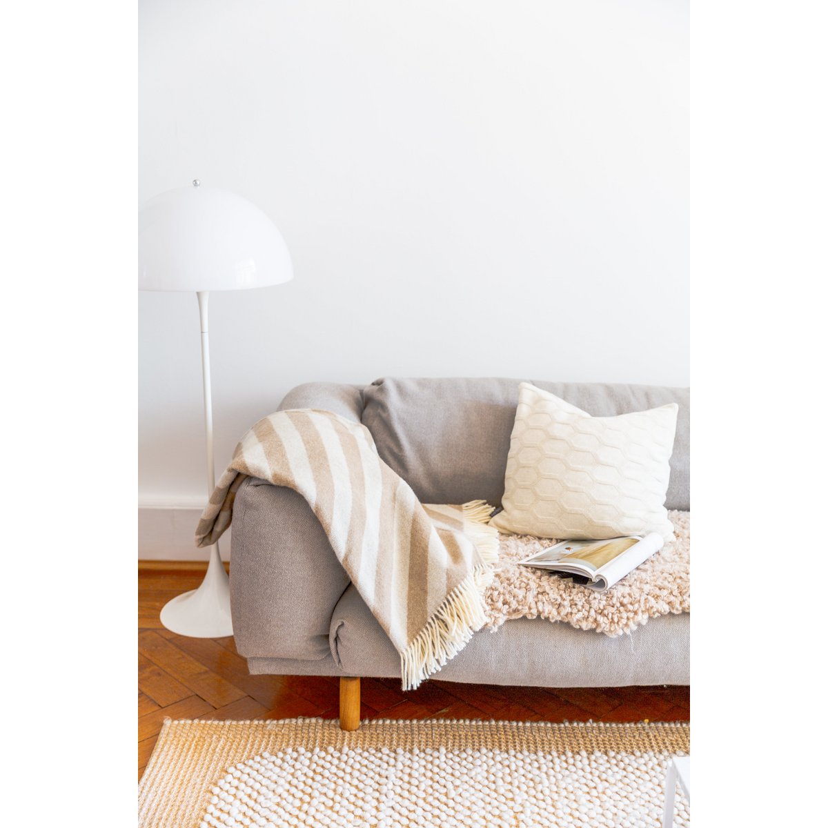 Filip Blanket Beige Soft Lightweight Norwegian Wool Blanket