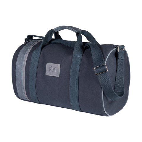 K2006DF | Reistas van 100% katoenen canvas/echt leer, volnerf, Naked-blauwe kleur, ritssluiting. Afmetingen: 45 x 25 x 28 cm - Verpakking: TNT-tas
